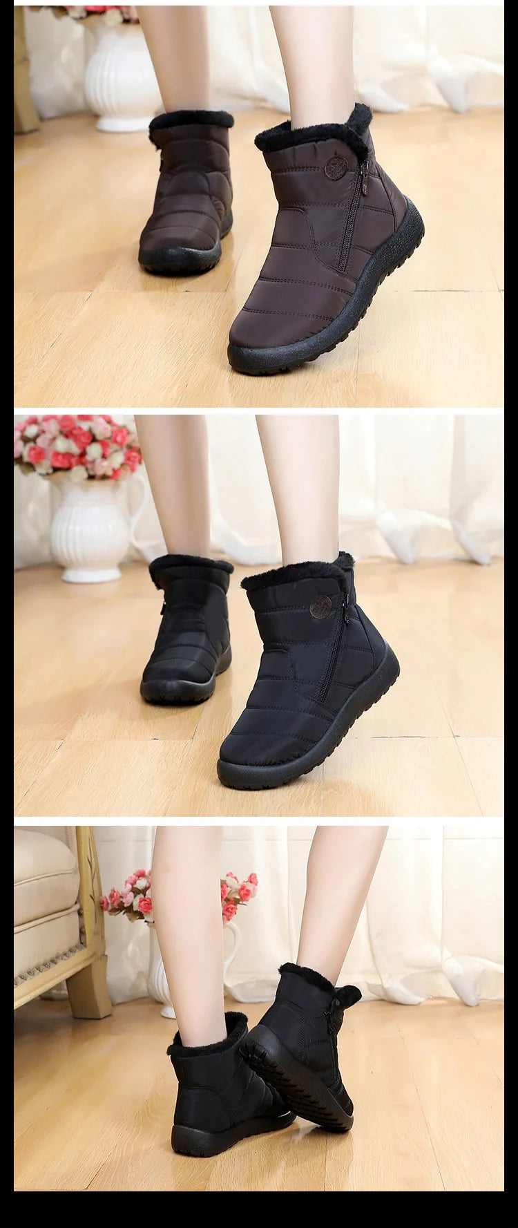 Close-up of the plush lining inside the boots for added warmth