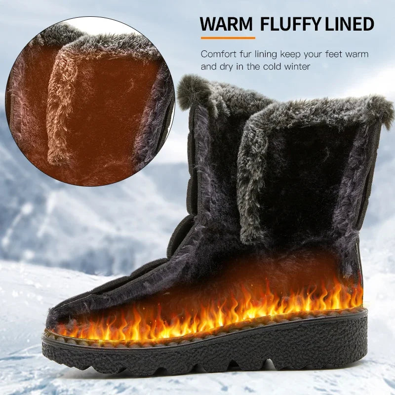 Close-up of the plush lining inside the boots for added warmth
