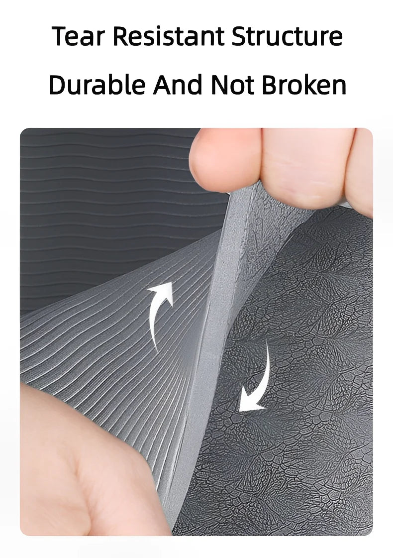 Foldable yoga mat with non-slip texture, perfect for home