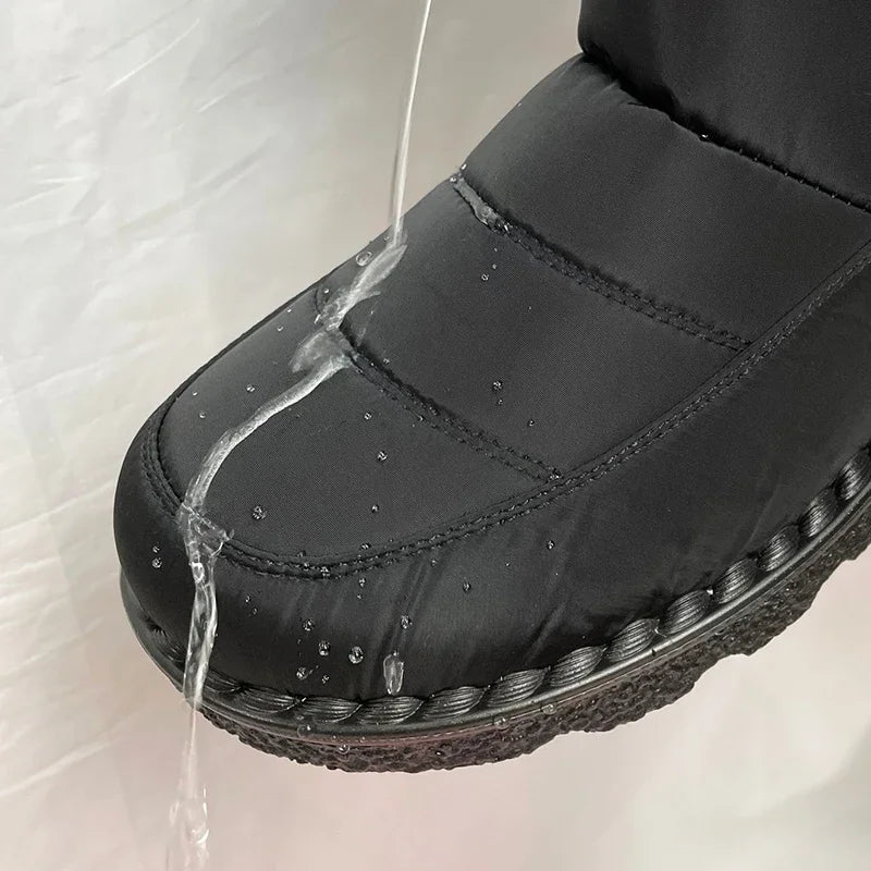 Close-up of the plush lining inside the boots for added warmth