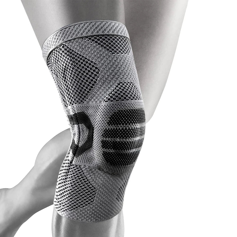Supportive knee brace in action during sports