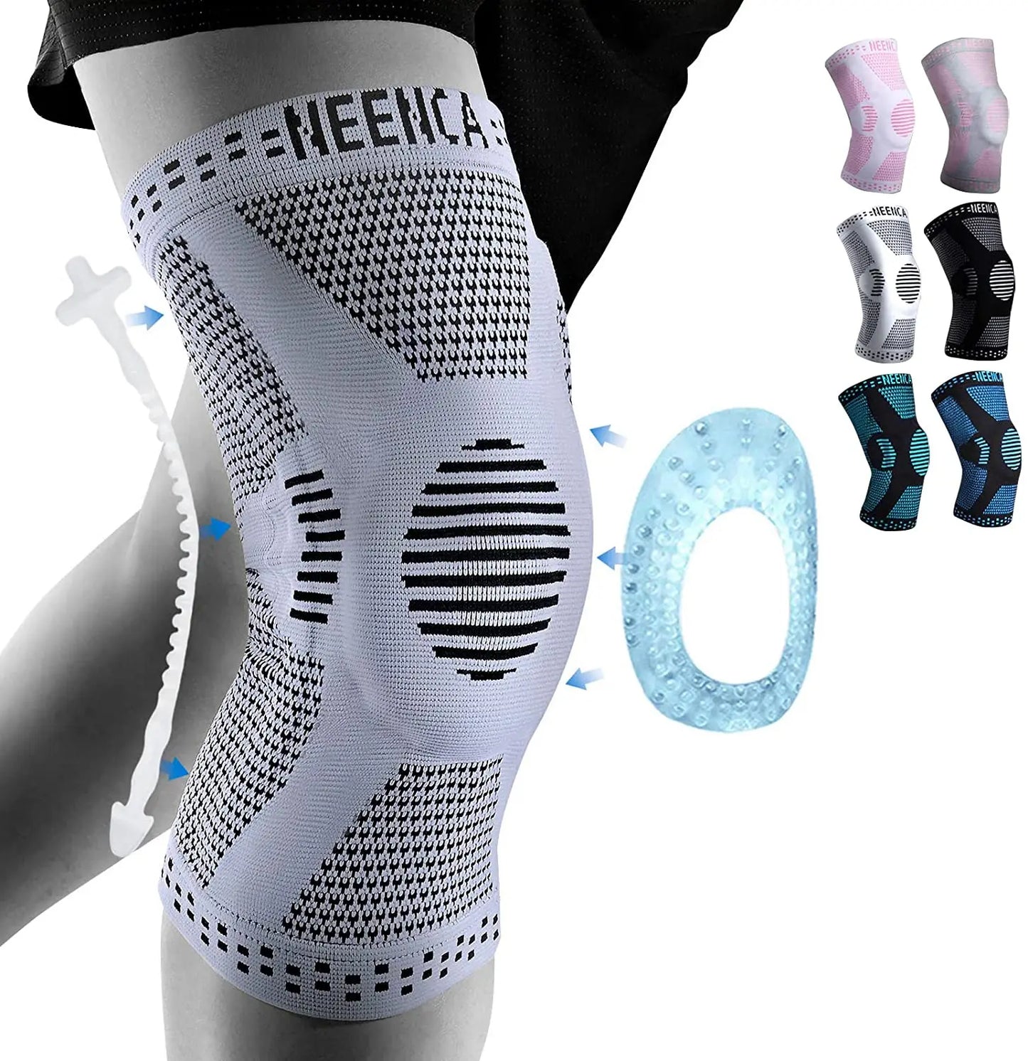 Supportive knee brace in action during sports