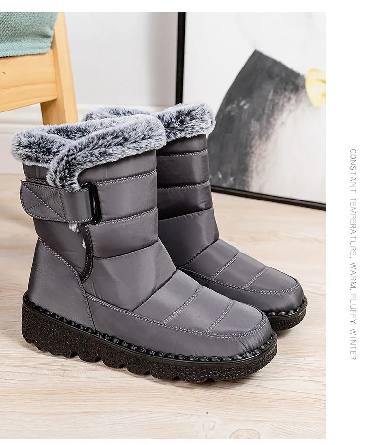 Close-up of the plush lining inside the boots for added warmth