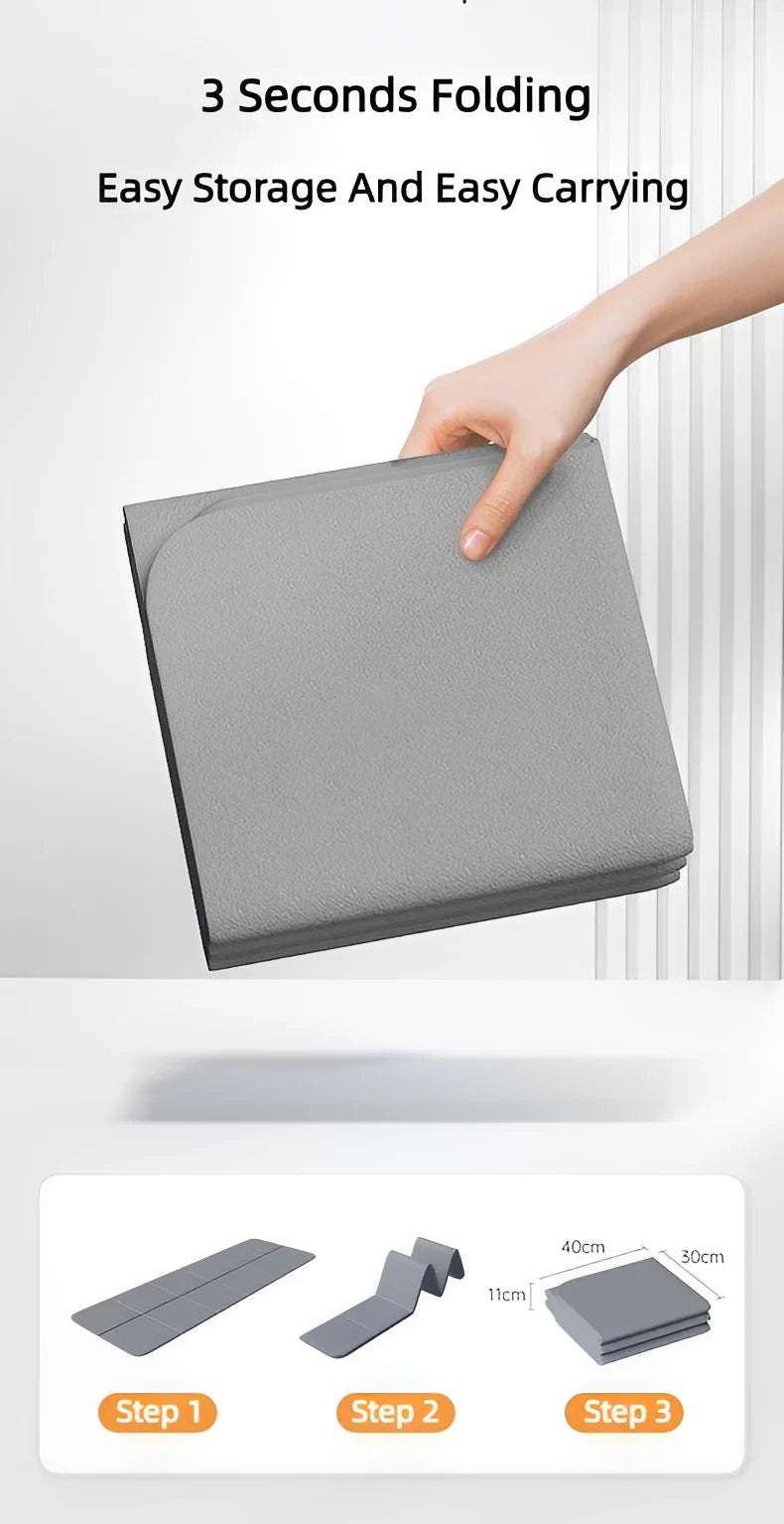 Foldable yoga mat with non-slip texture, perfect for home