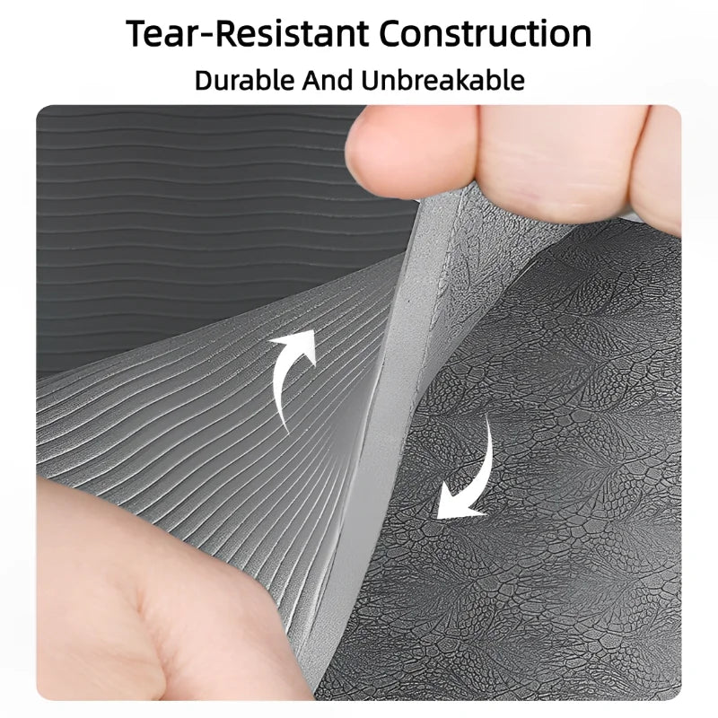 Foldable yoga mat with non-slip texture, perfect for home