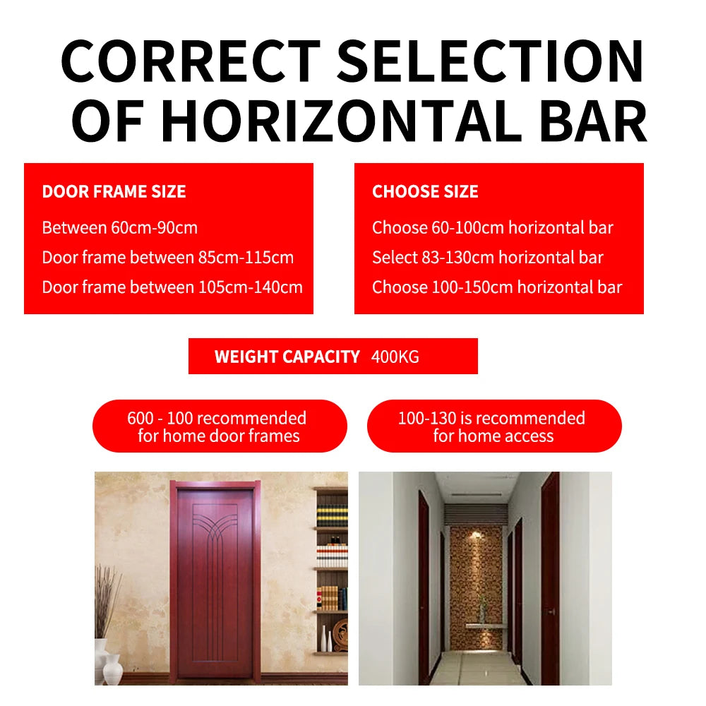 Pull Up Bar securely installed in a doorway, showcasing stability