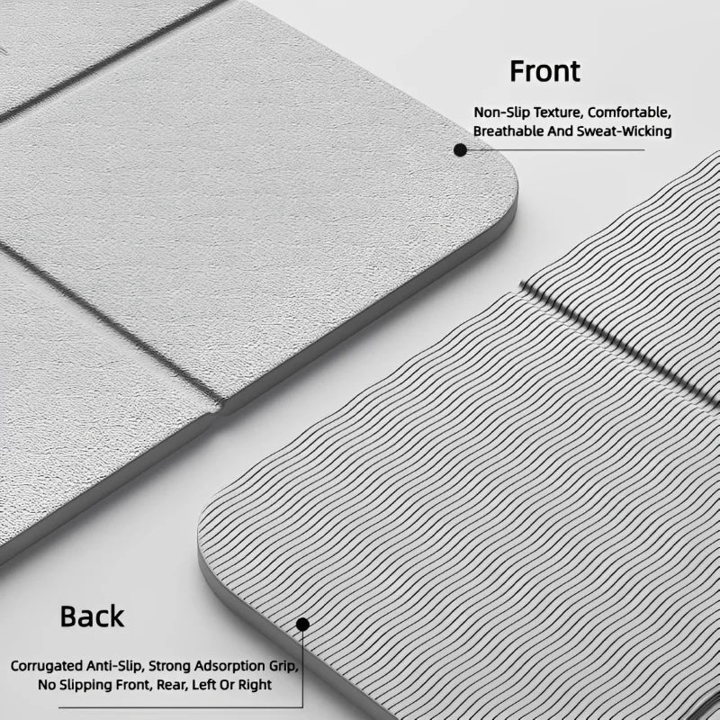 Foldable yoga mat with non-slip texture, perfect for home