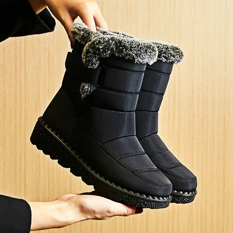 Close-up of the plush lining inside the boots for added warmth