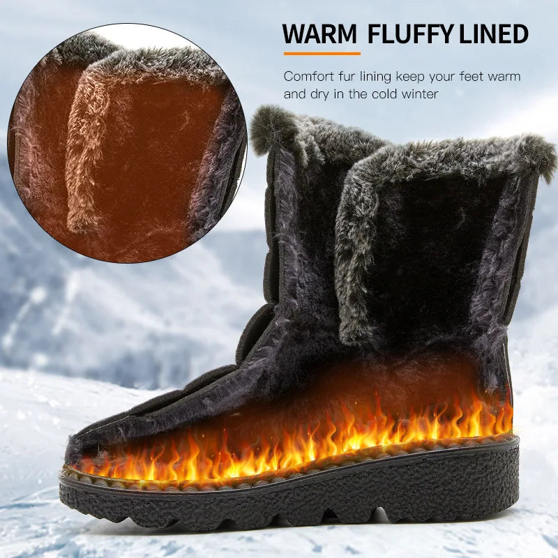 Close-up of the plush lining inside the boots for added warmth