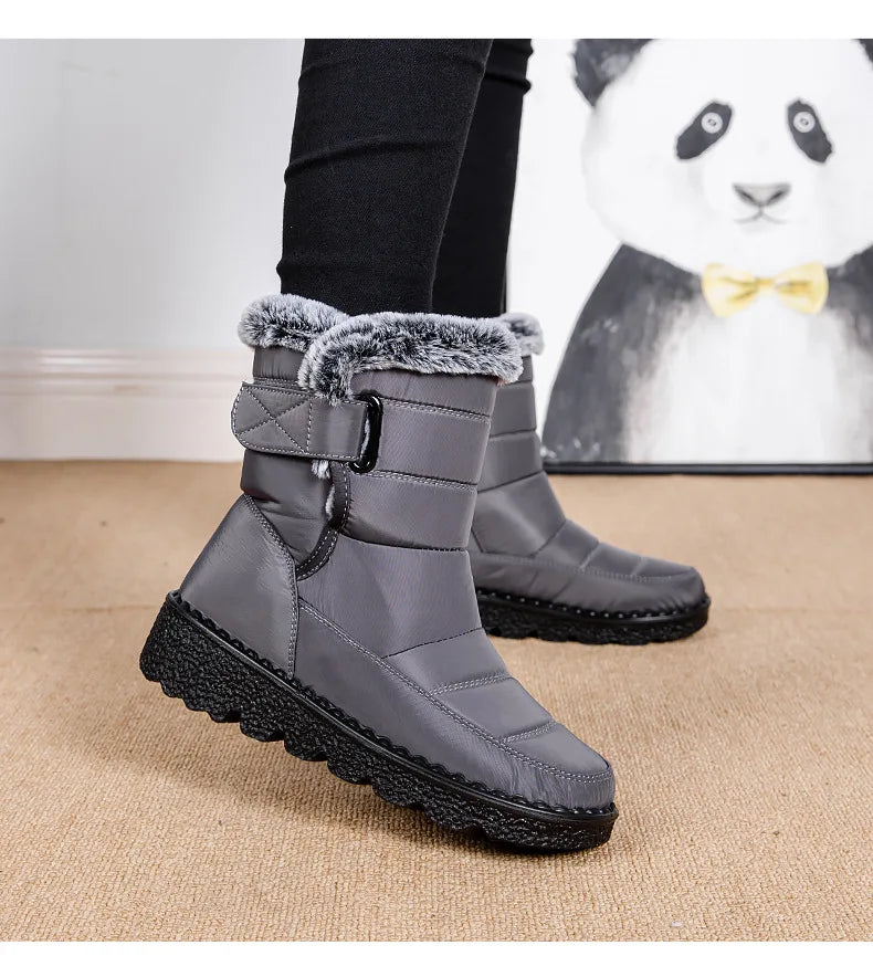 Close-up of the plush lining inside the boots for added warmth