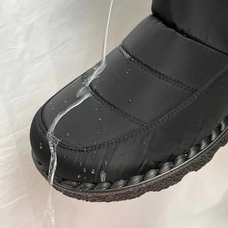Close-up of the plush lining inside the boots for added warmth