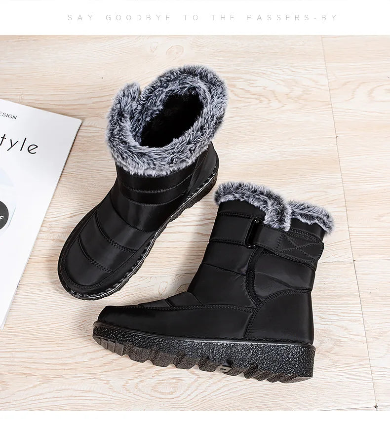 Close-up of the plush lining inside the boots for added warmth