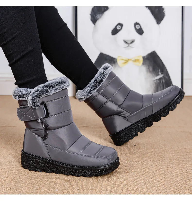 Close-up of the plush lining inside the boots for added warmth