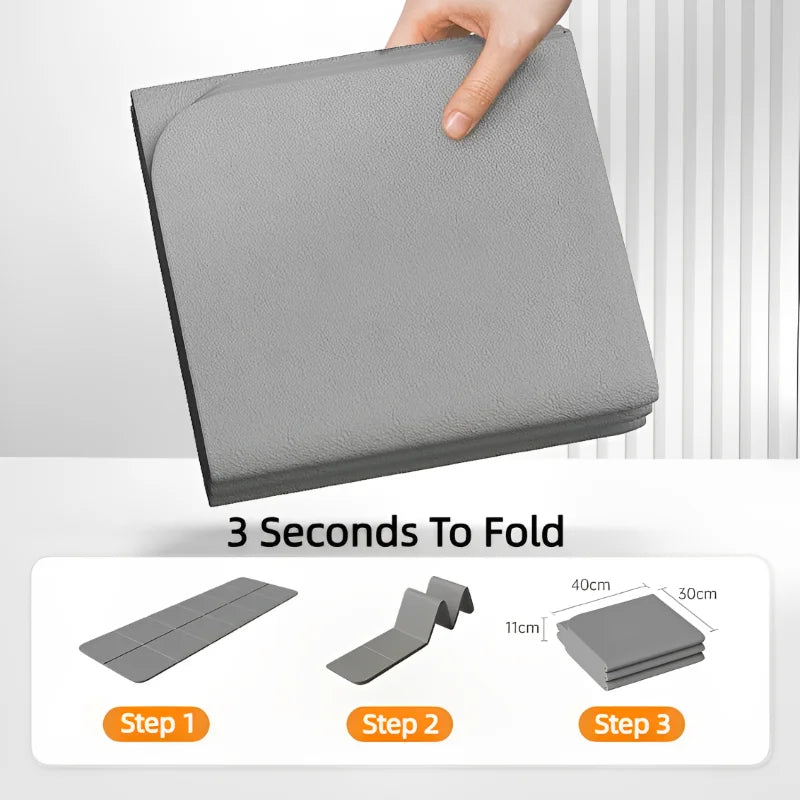Foldable yoga mat with non-slip texture, perfect for home