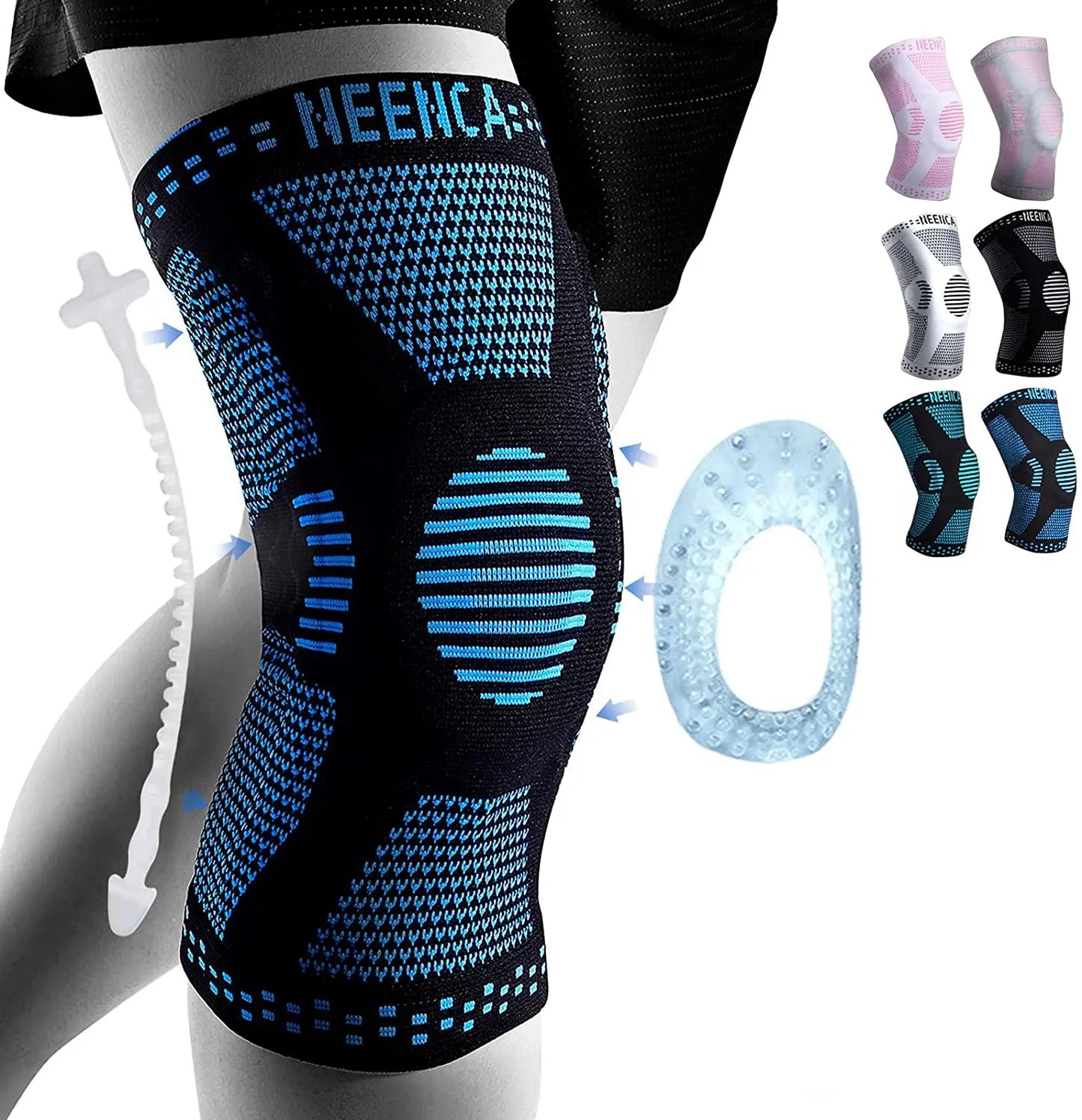 Supportive knee brace in action during sports