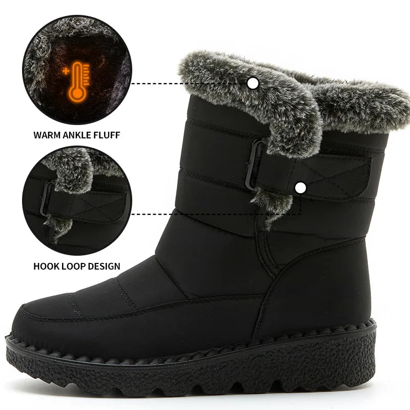 Close-up of the plush lining inside the boots for added warmth
