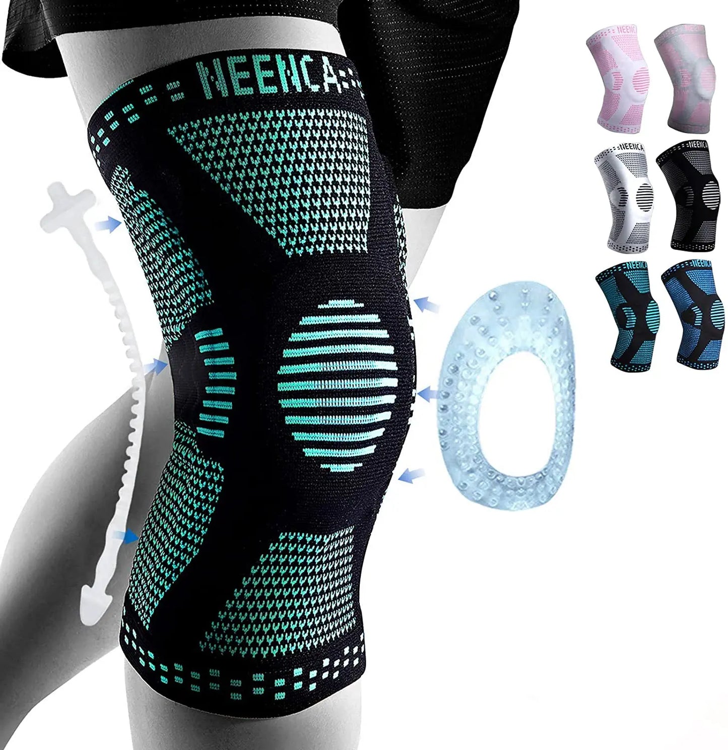 Supportive knee brace in action during sports