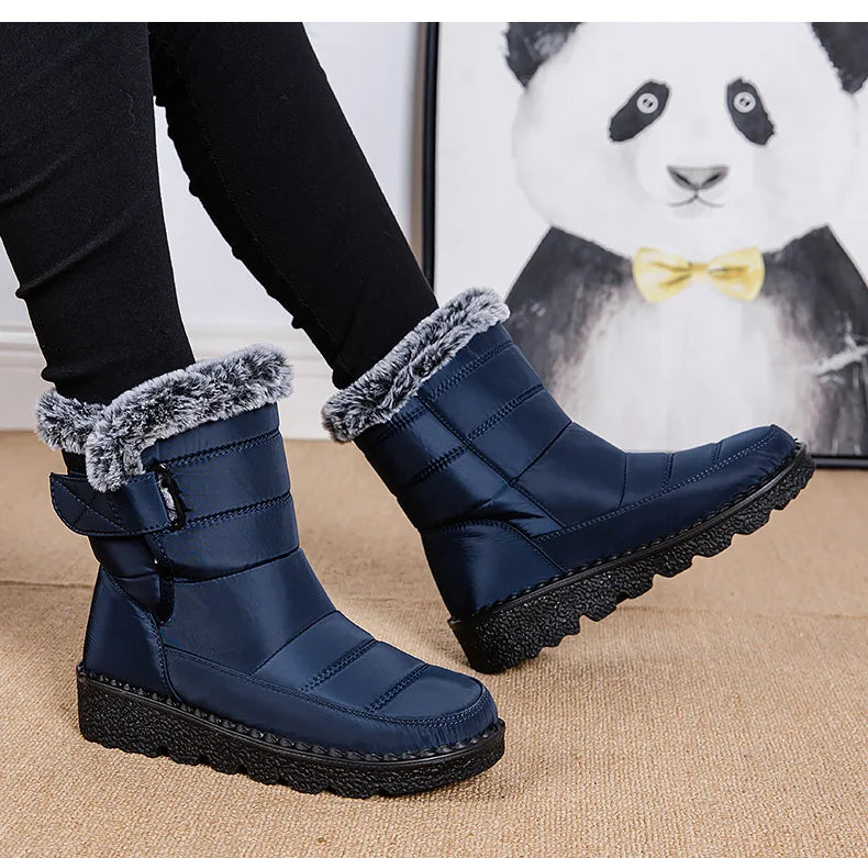 Close-up of the plush lining inside the boots for added warmth