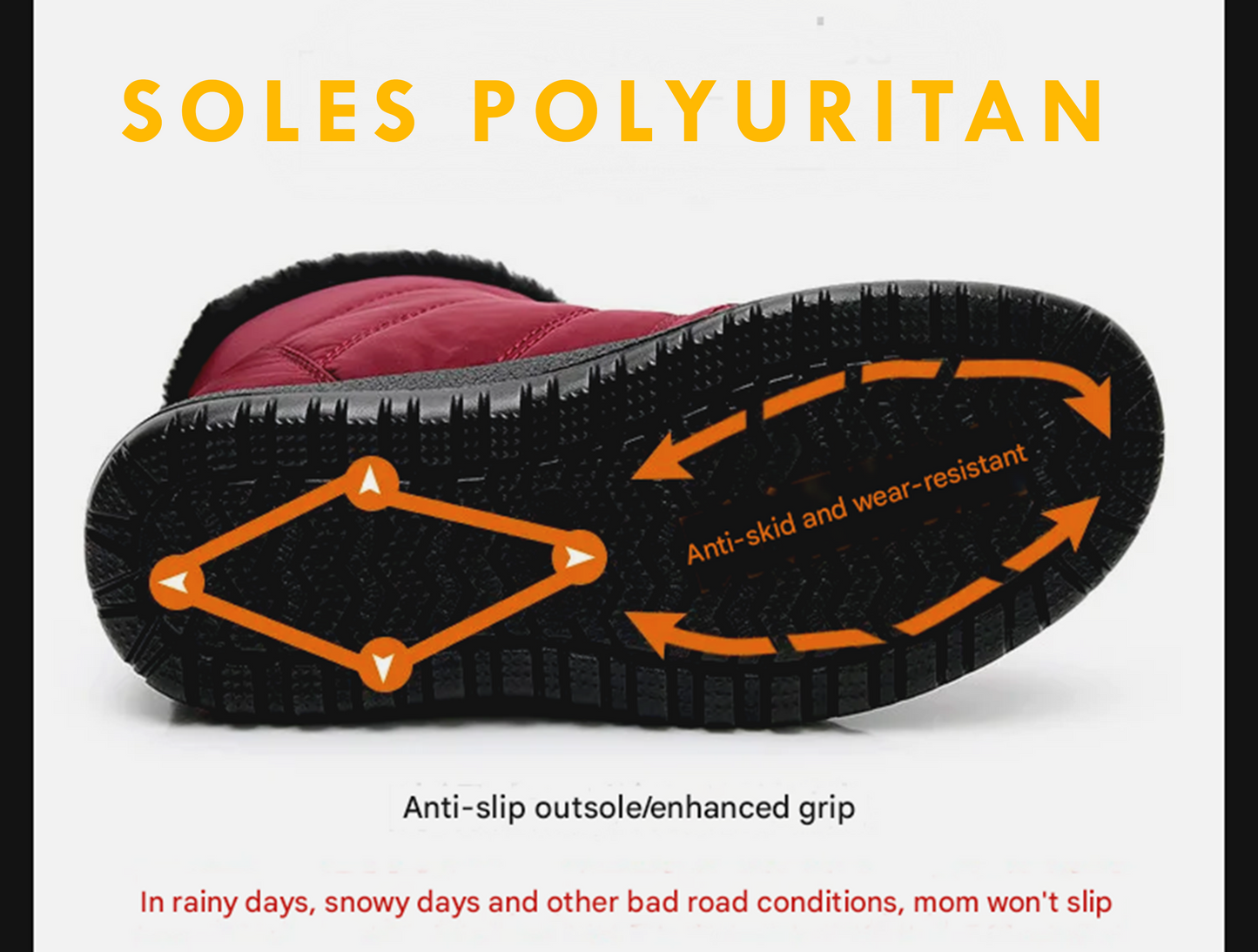 Close-up of the plush lining inside the boots for added warmth