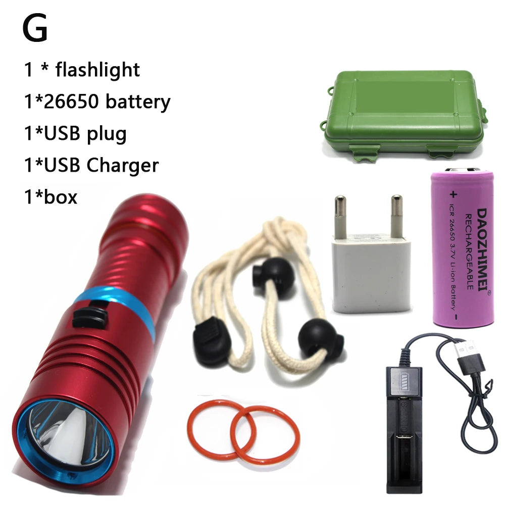 Rechargeable Underwater Flashlight