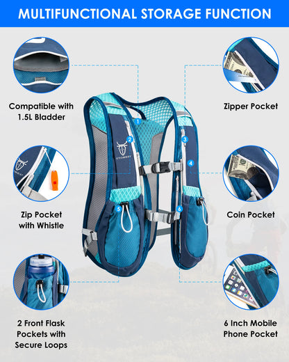 Breathable hydration vest with multiple pockets