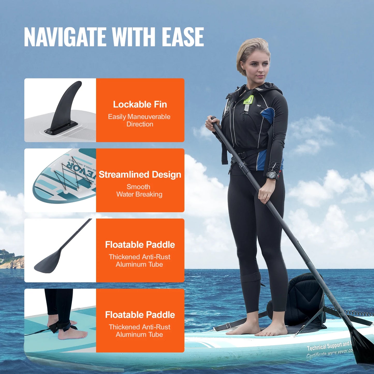 Inflatable paddleboard with seat attachment for fishing