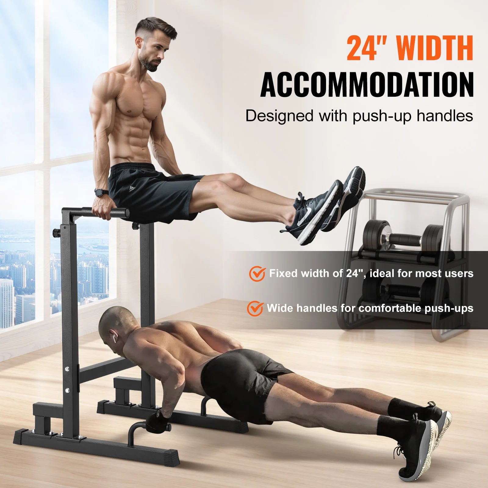 Pull-up station with adjustable height