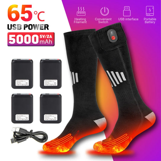 Person wearing Winter Heated Socks outdoors