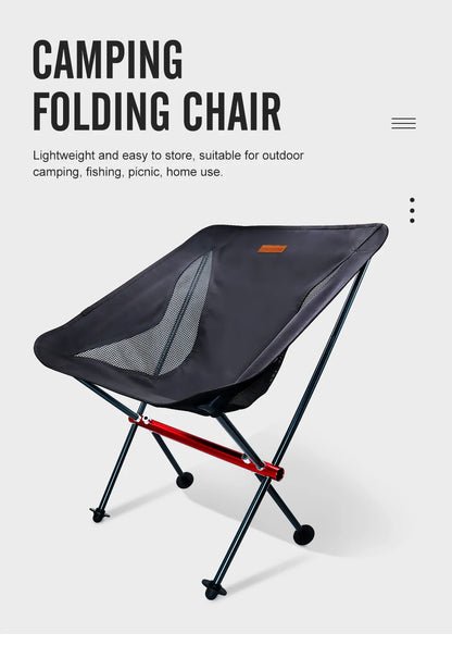 Durable aluminum camping chair with a carry bag