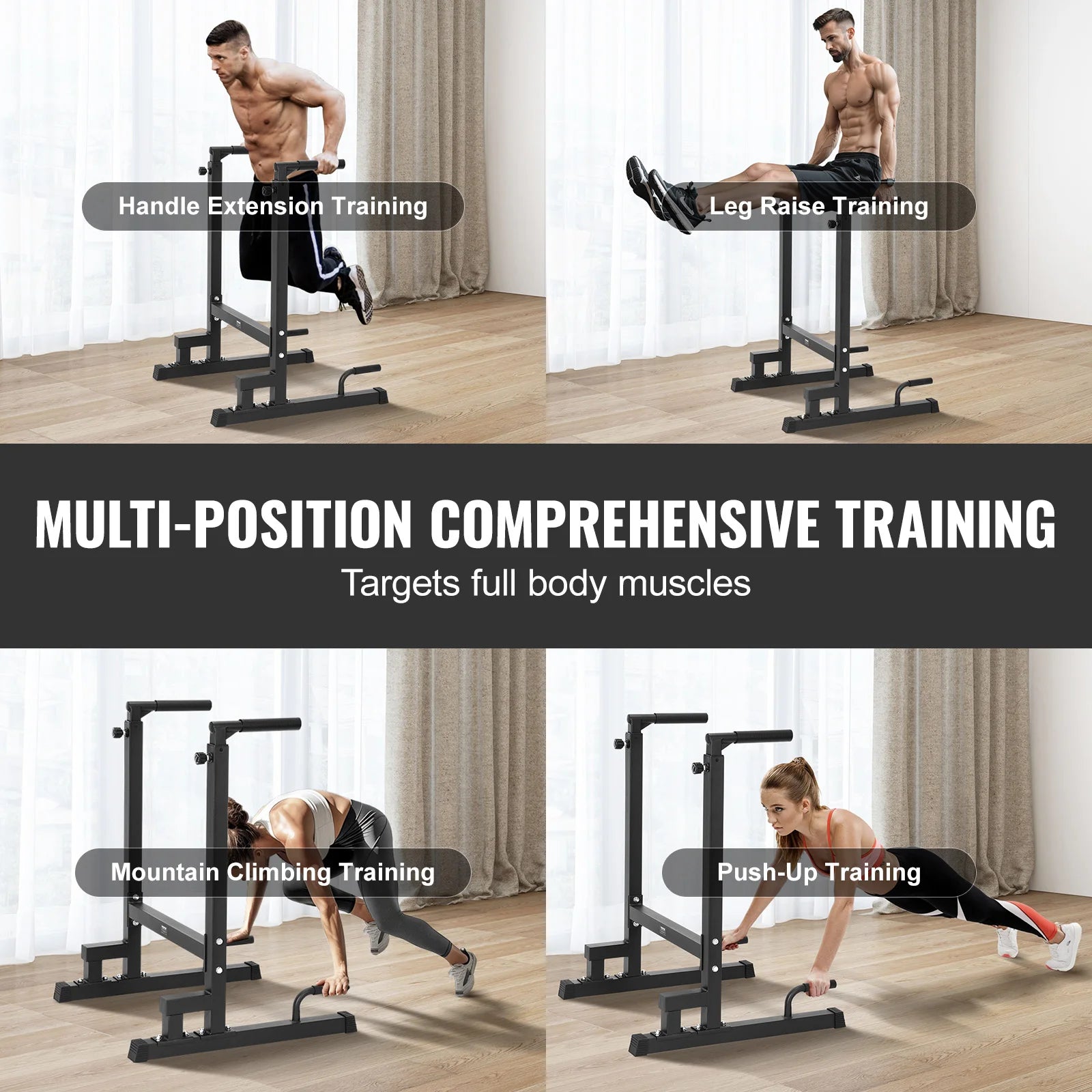 Pull-up station with adjustable height