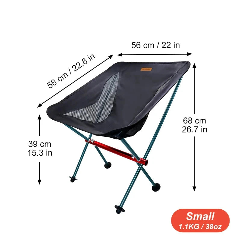 Durable aluminum camping chair with a carry bag