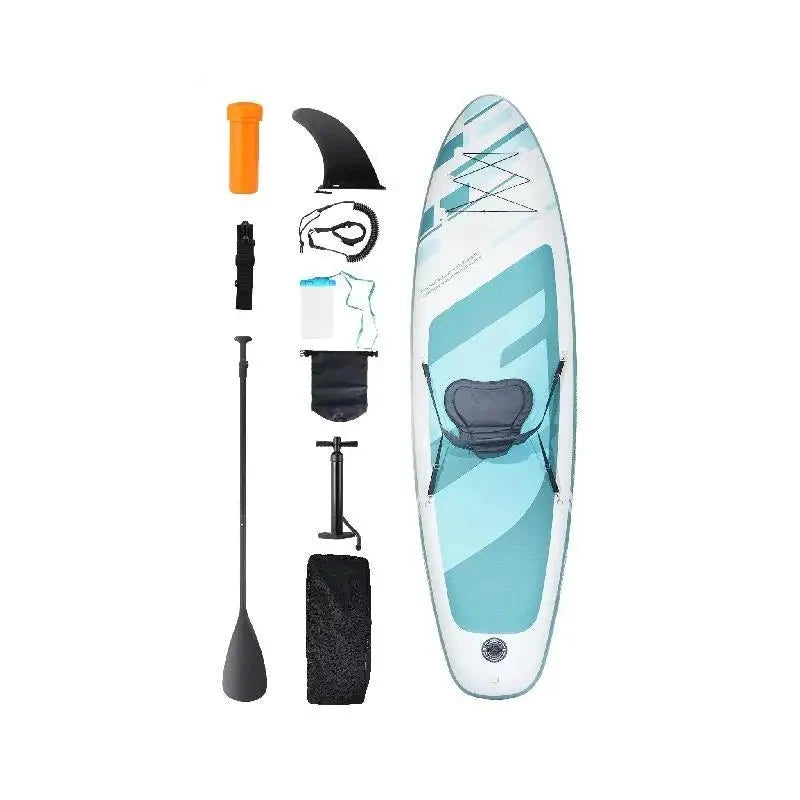 Inflatable paddleboard with seat attachment for fishing