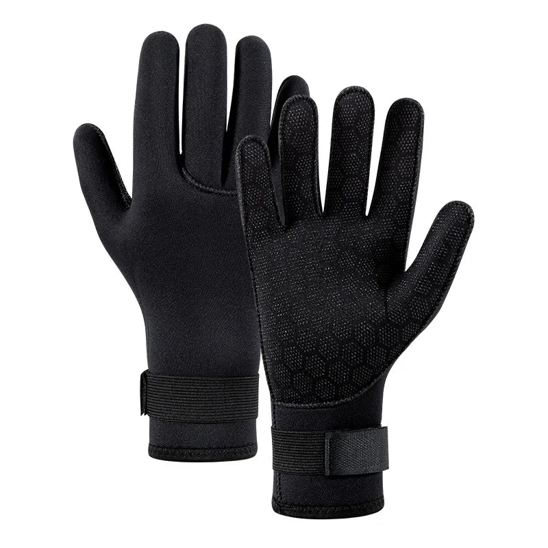 Close-Up Of Black Neoprene Gloves